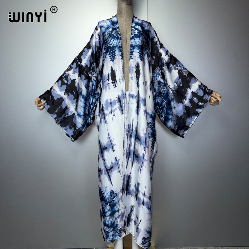Boho Summer Beach Maxi Dress - WINYI 2026 Boho Kimono Maxi Sukienka