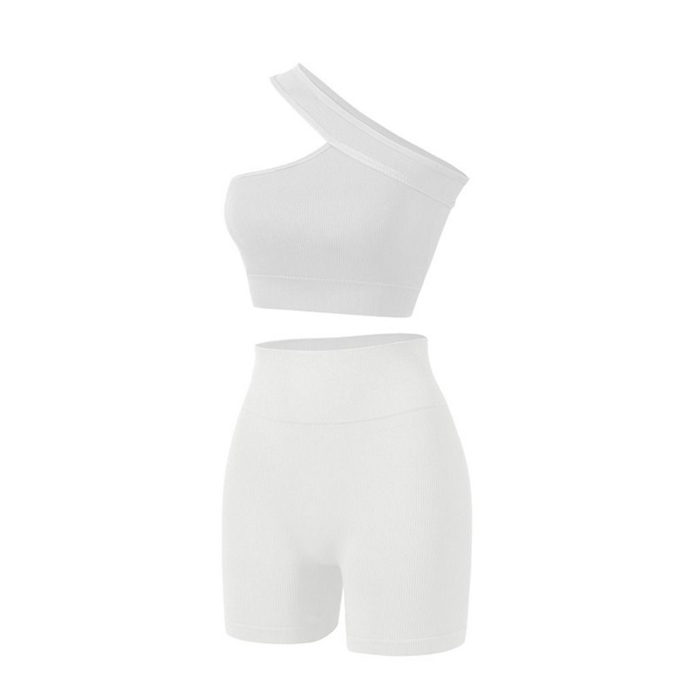 Seamless Ribbed Workout Tank Top - 2-częściowy wygodny, bezszwowy damski zestaw do