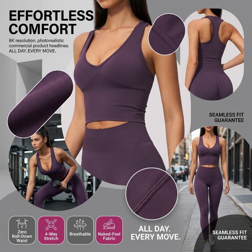 Seamless Ribbed Workout Tank Top - Bezszwowy top sportowy do jogi dla