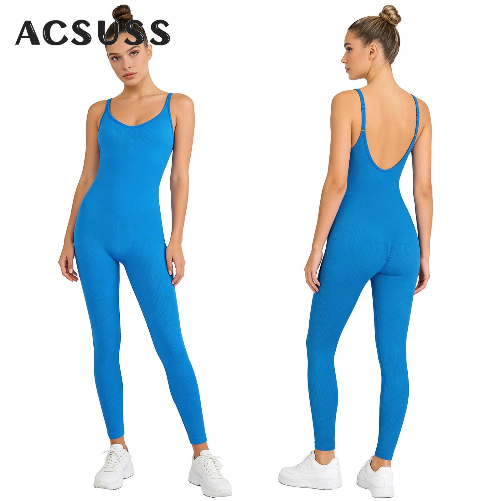 Seamless Ribbed Workout Tank Top - Damski kombinezon do jogi, jednoczęściowy top