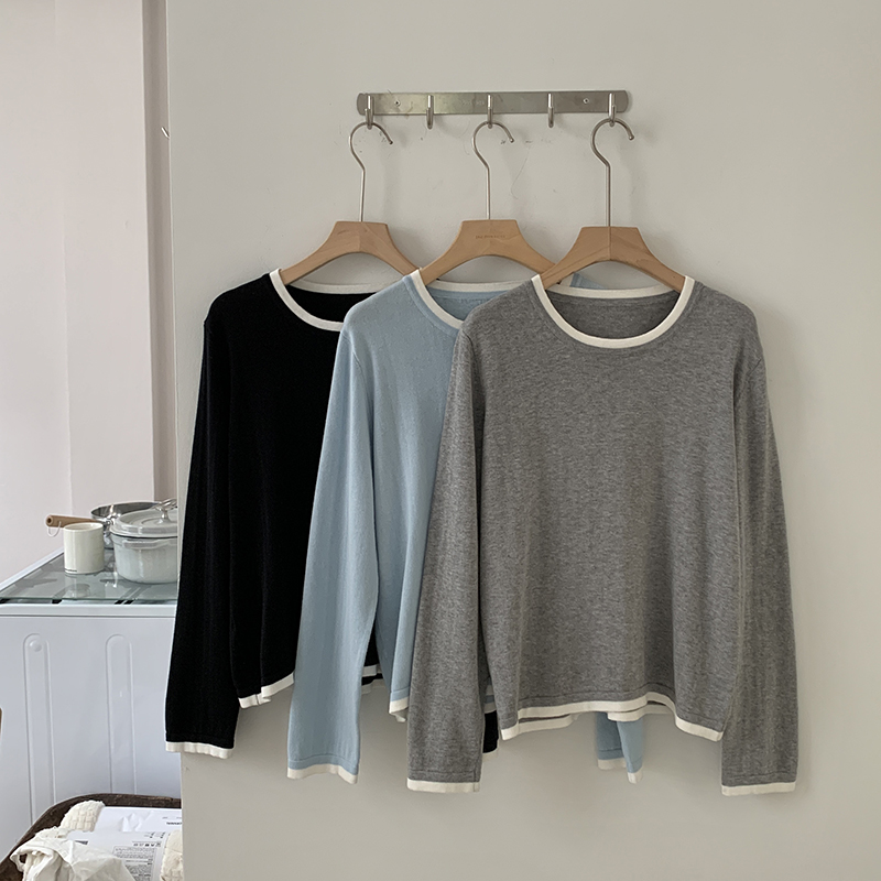 Blouses - 100% bawełna, damska koszulka z okrągłym