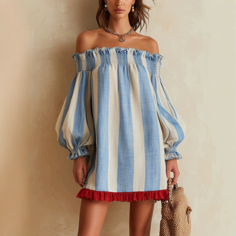 2026 Damska sukienka odkrywają – Off Shoulder Puff Sleeve Sundress recenzja i cena