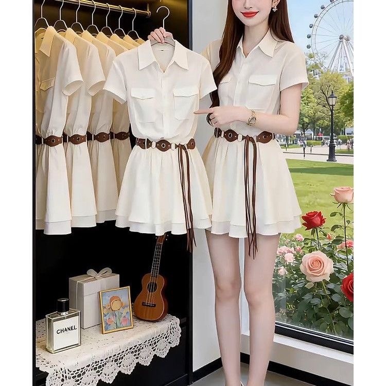 Koreańska sukienka koszulowa z – Korean Style A Line Shirt Dress recenzja i cena