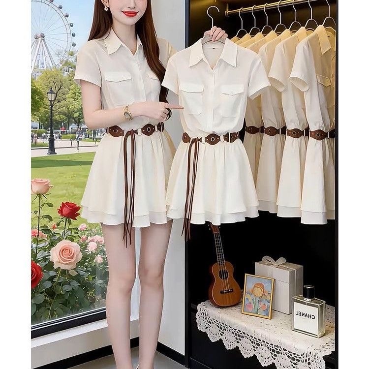 Koreańska sukienka koszulowa z – Korean Style A Line Shirt Dress recenzja i cena