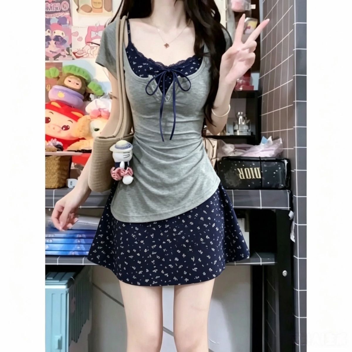 Damski francuski elegancki, do – Korean Style A Line Shirt Dress recenzja i cena