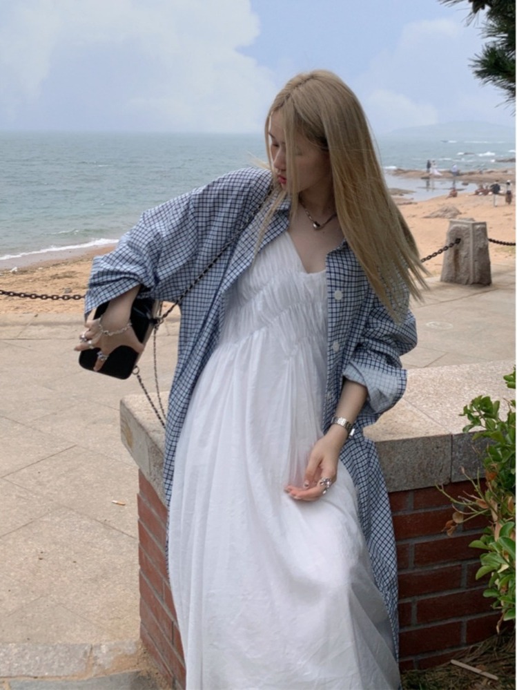 Elegancki zestaw plus size w s – Korean Style A Line Shirt Dress recenzja i cena