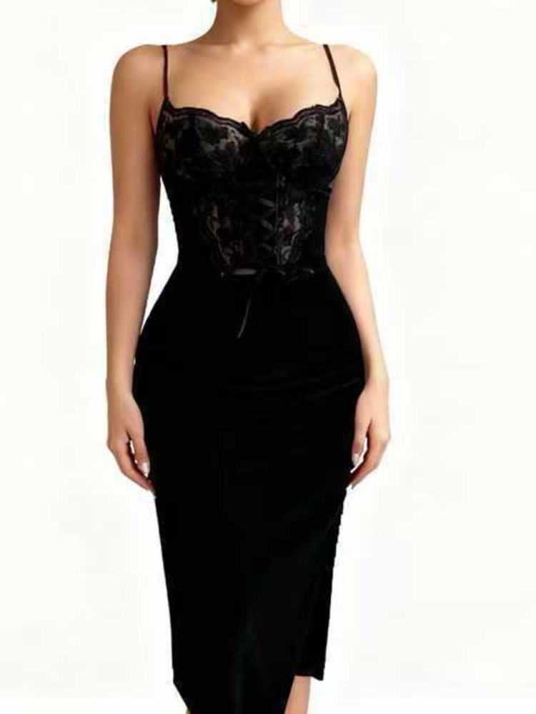 Seksowna sukienka midi z koron – Sexy Mesh Sheer Bodycon Dress recenzja i cena