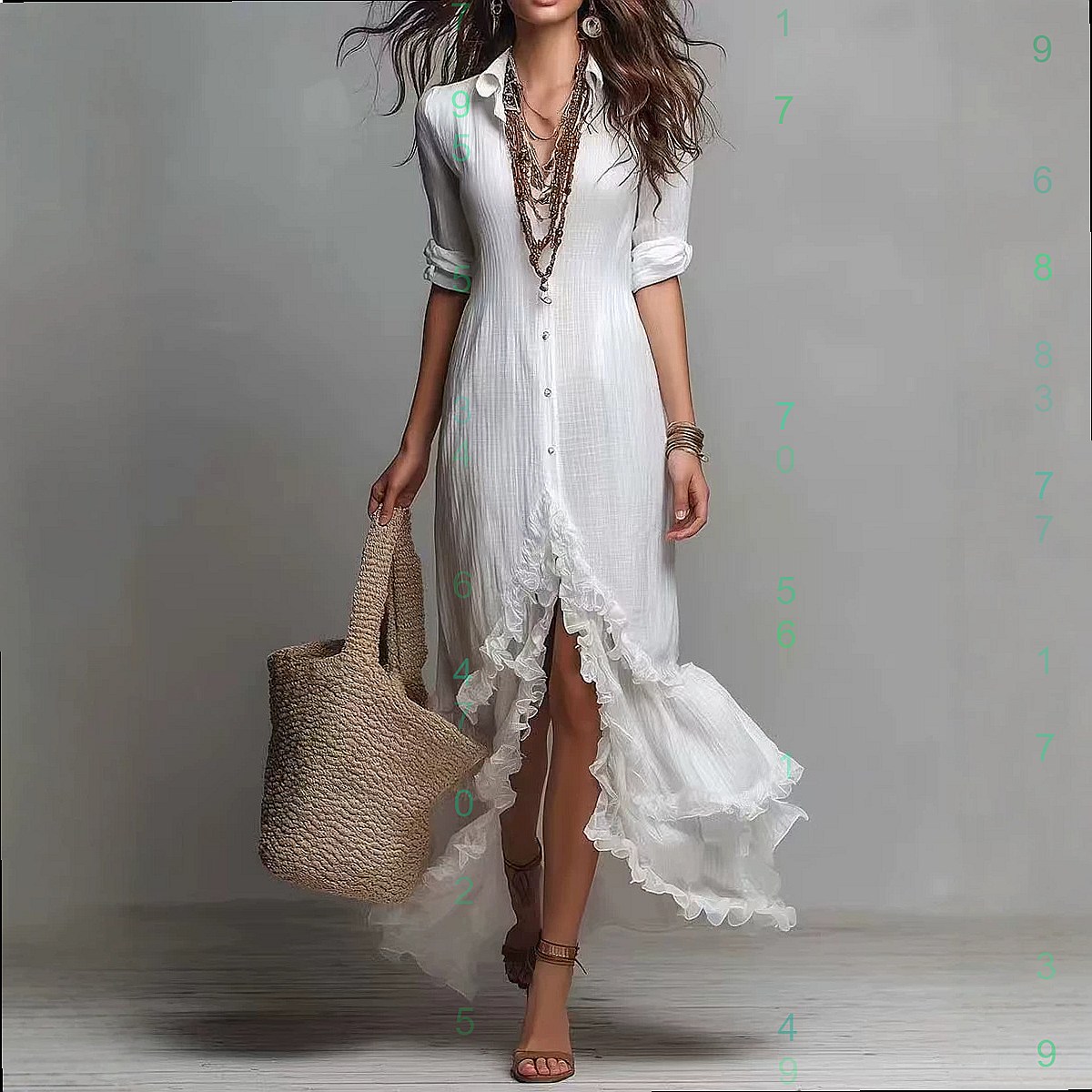 Sukienka z bawełny i lnu z krz – Casual Loose Linen Shirt Dress recenzja i cena