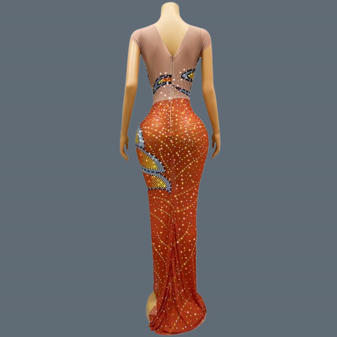 Damska Sukienka Maxi Bez Rękaw – Sparkly Rhinestone Club Party Dress recenzja i cena
