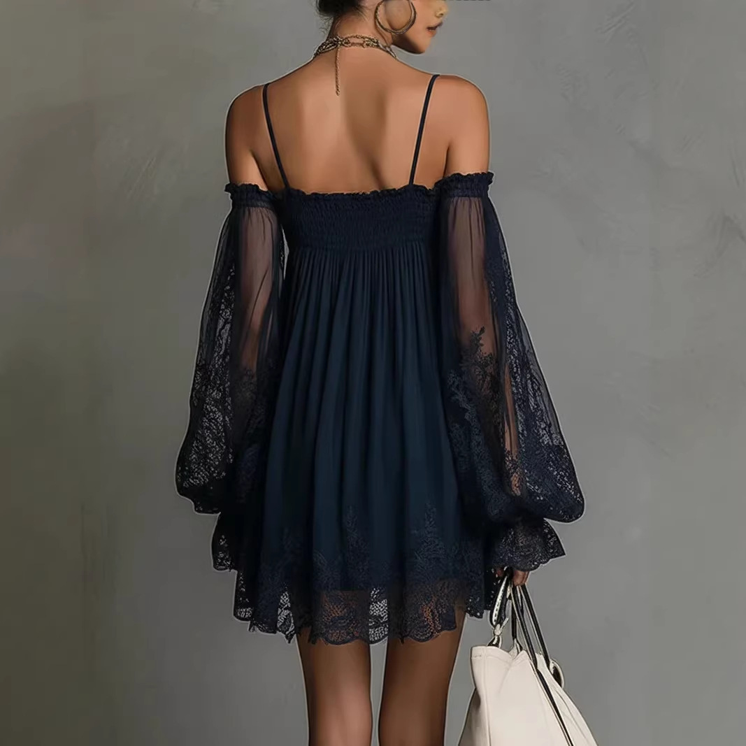 Sukienka mini z odkrytymi rami – Off Shoulder Puff Sleeve Sundress recenzja i cena