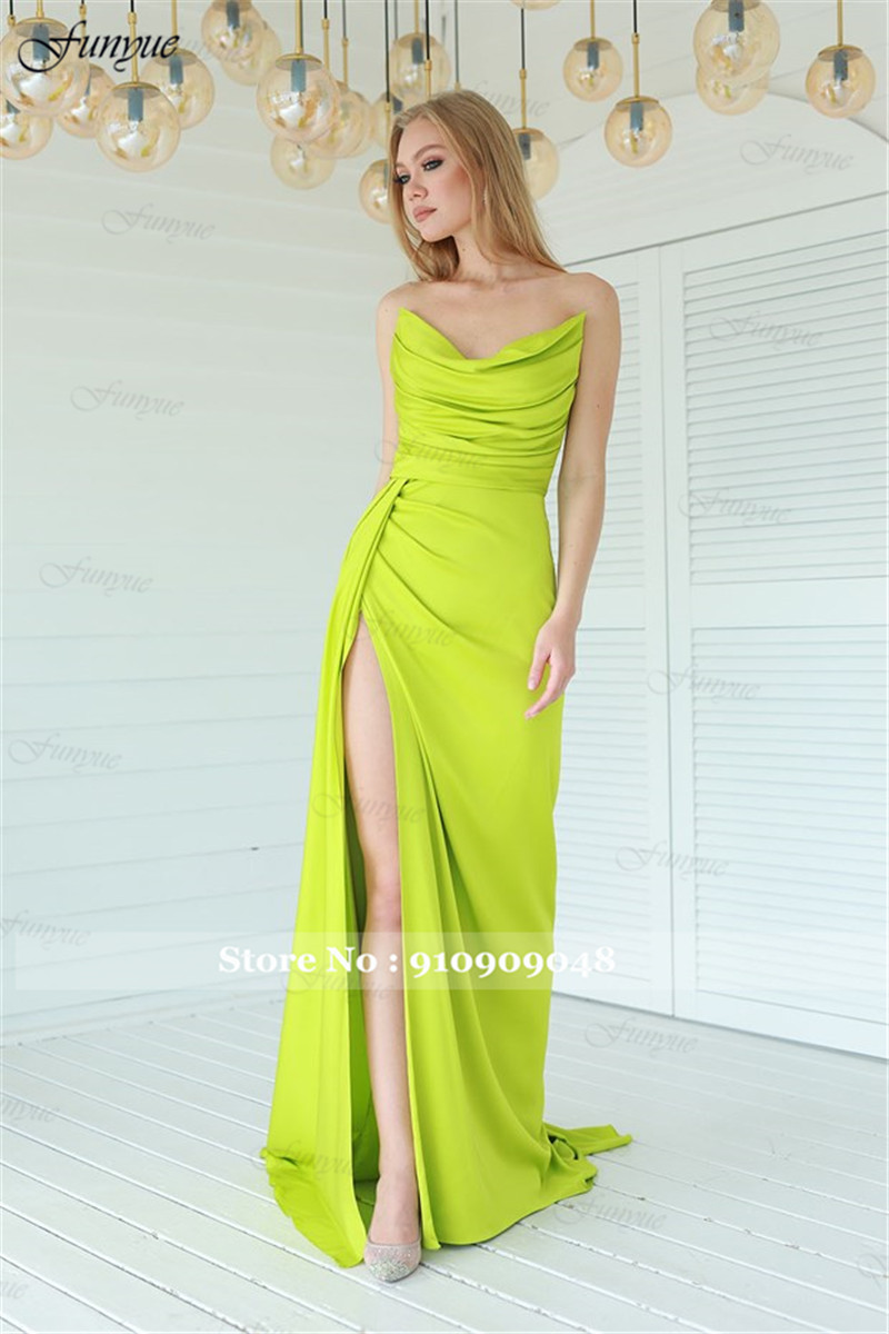 Eleganckie Sukienki Wieczorowe – Elegant Satin Evening Gown Split recenzja i cena