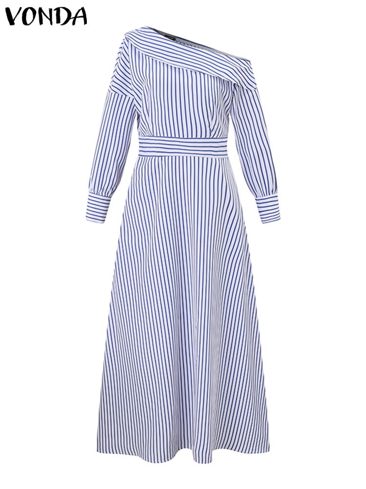 VONDA 2024 kobiet elegancka pa – Off Shoulder Puff Sleeve Sundress recenzja i cena