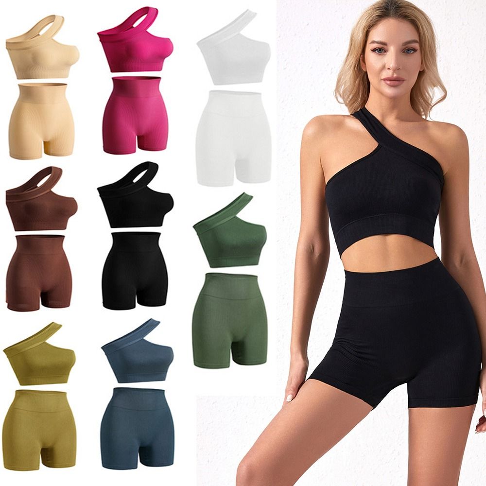 2-częściowy zestaw sportowy dl – Seamless Ribbed Workout Tank Top recenzja i cena