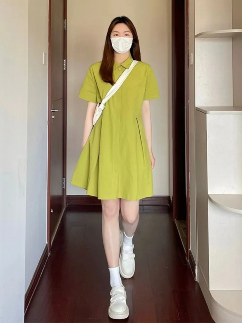 Sukienka damska plus size, z k – Korean Style A Line Shirt Dress recenzja i cena