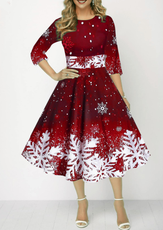 Zimowe sukienki świąteczne Dam – French Vintage Floral Midi Dress recenzja i cena