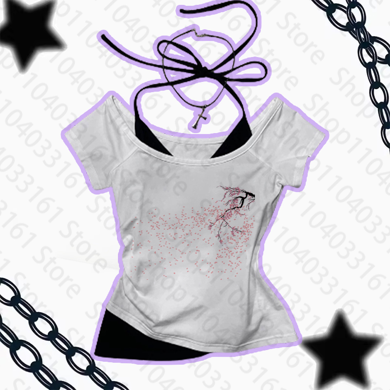 Estetyczna gotycka punkowa kos – Y2K Graphic Baby Tee Crop recenzja i cena