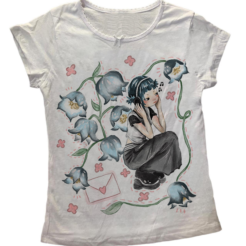 Y2K koreańskie popularne ubran – Y2K Graphic Baby Tee Crop recenzja i cena
