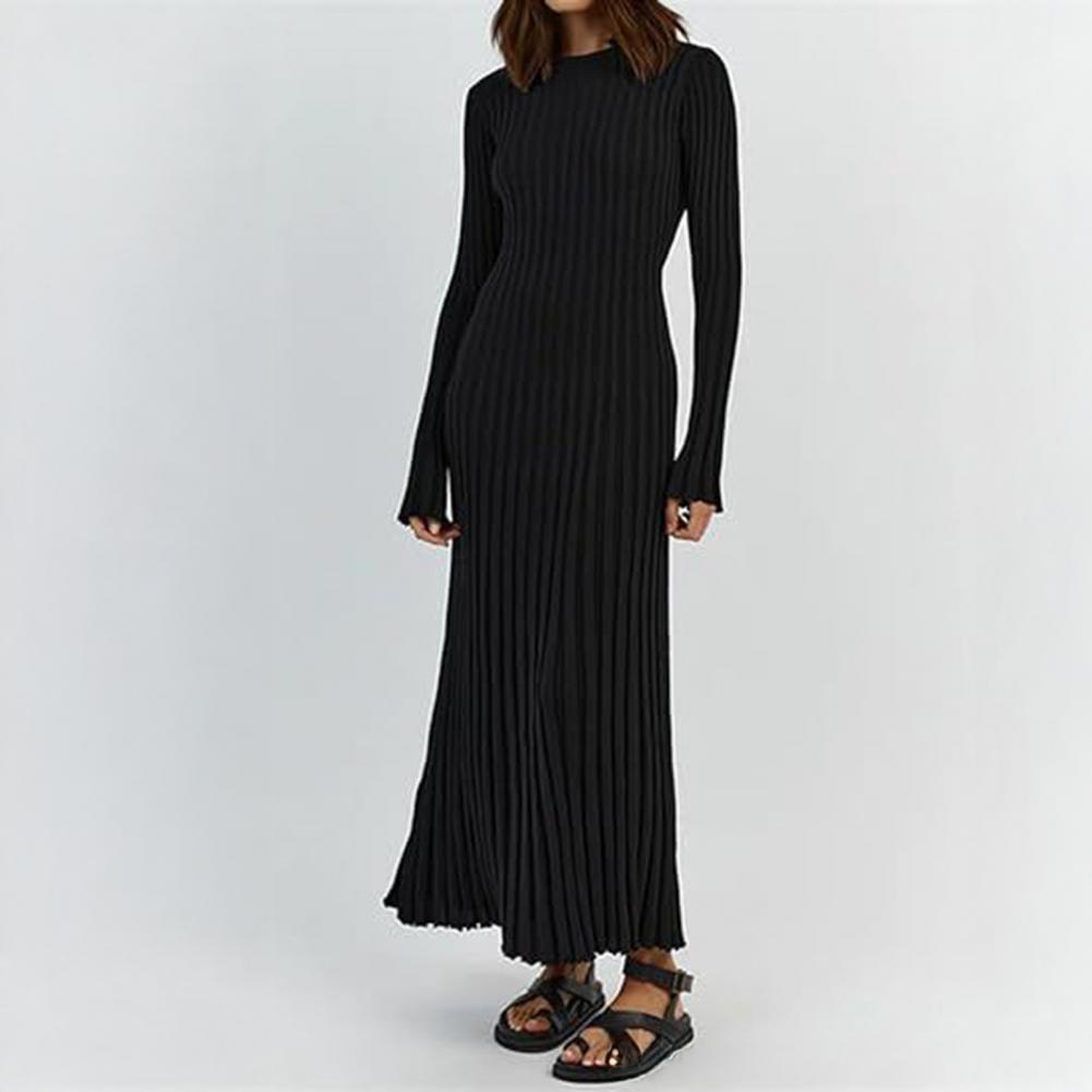 Sukienka z dzianiny prążkowane – Bodycon Long Sleeve Ribbed Dress recenzja i cena