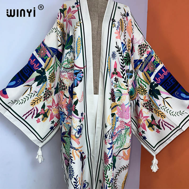 Kimono WINYI nowa letni nadruk – Boho Summer Beach Maxi Dress recenzja i cena