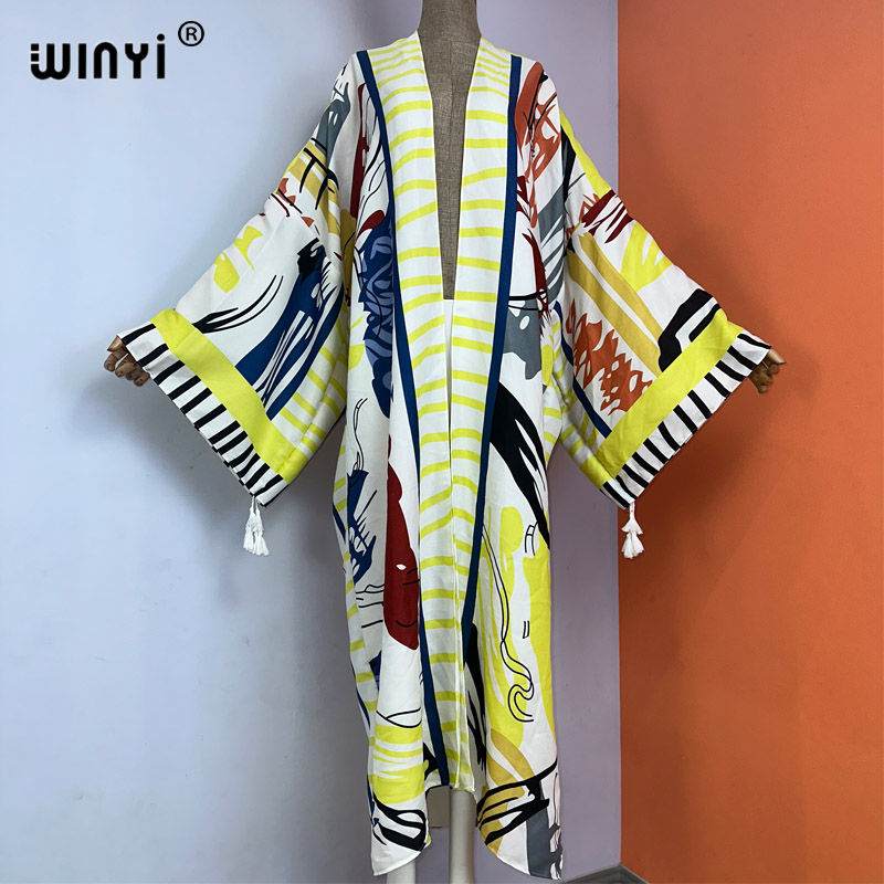Kimono WINYI nowa letni nadruk – Boho Summer Beach Maxi Dress recenzja i cena