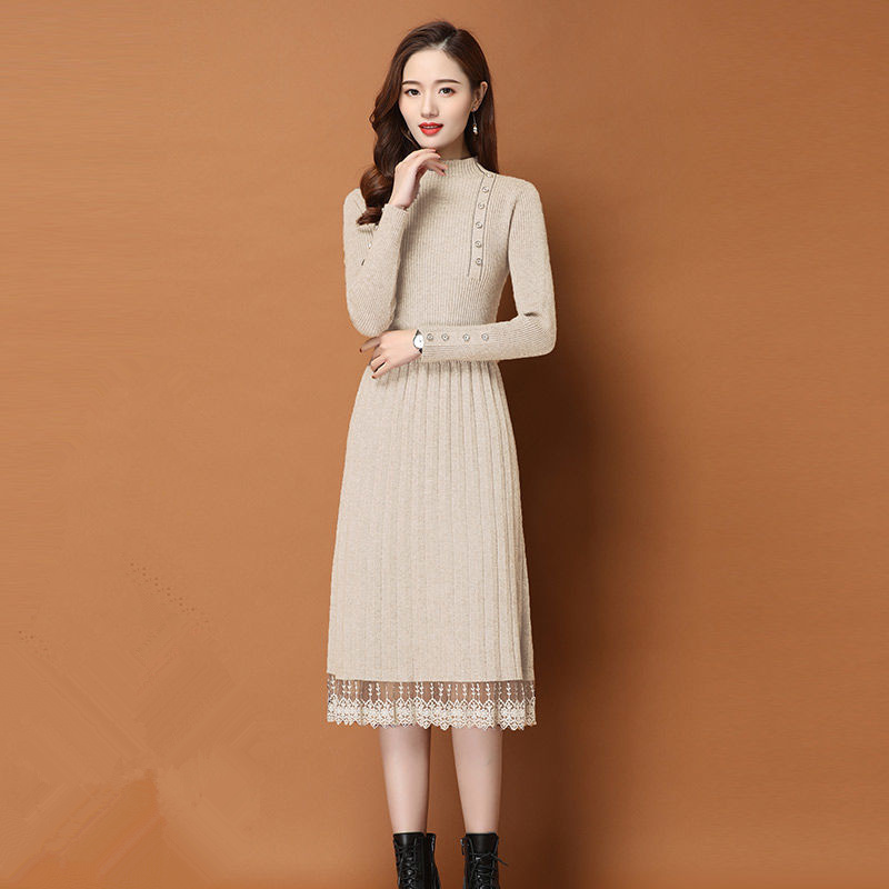 Koronkowe guziki do spodni Jes – Bodycon Long Sleeve Ribbed Dress recenzja i cena