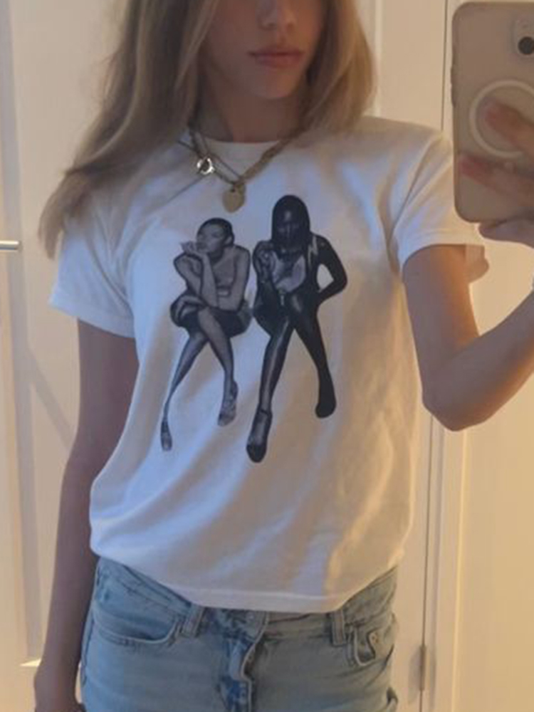 Estetyczna letnia koszulka dzi – Y2K Graphic Baby Tee Crop recenzja i cena
