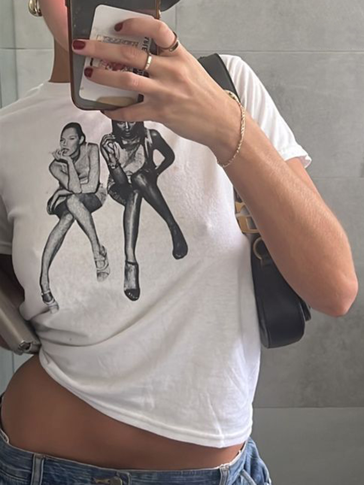 Estetyczna letnia koszulka dzi – Y2K Graphic Baby Tee Crop recenzja i cena