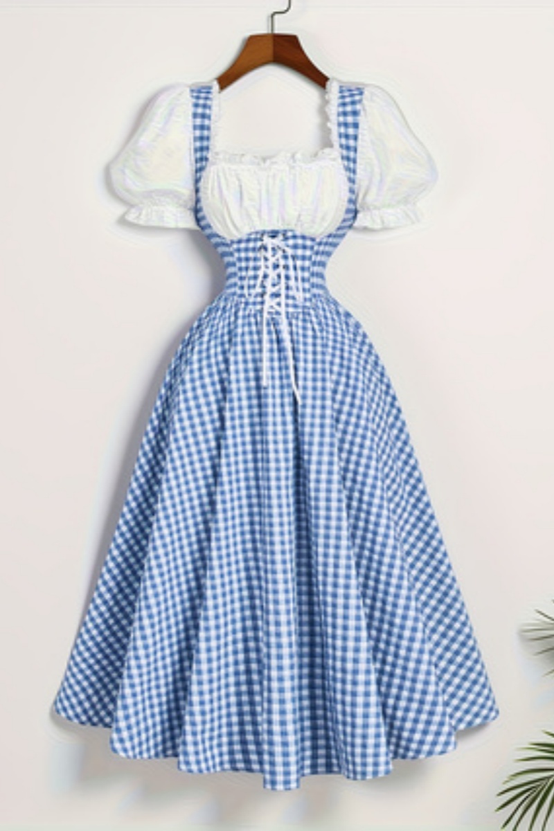 Sukienka damska w niebiesko-bi – French Vintage Floral Midi Dress recenzja i cena