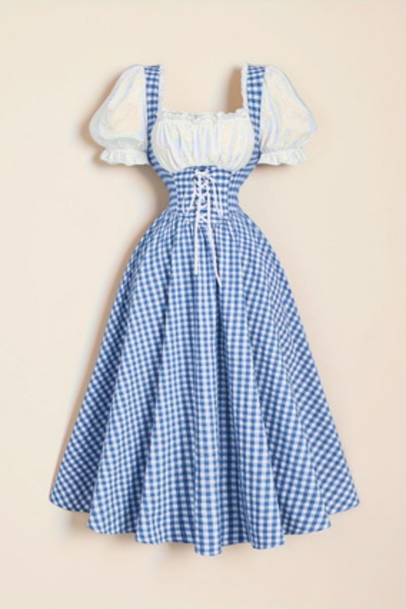 Sukienka damska w niebiesko-bi – French Vintage Floral Midi Dress recenzja i cena