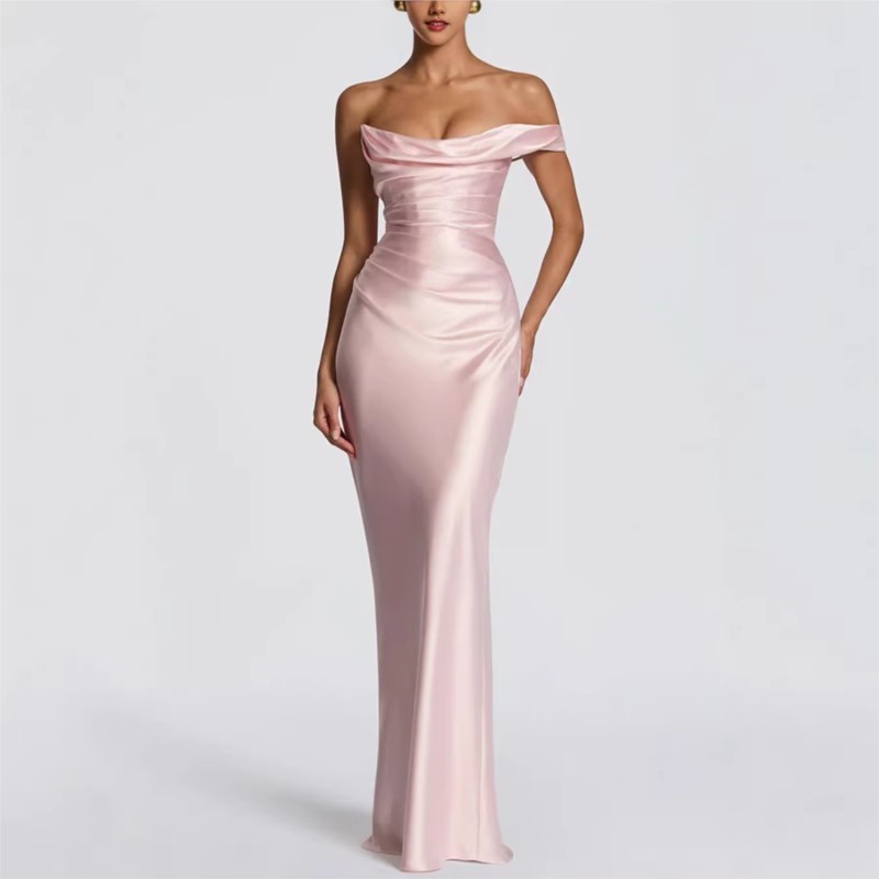 Seksowna, dopasowana satynowa  – Elegant Satin Evening Gown Split recenzja i cena