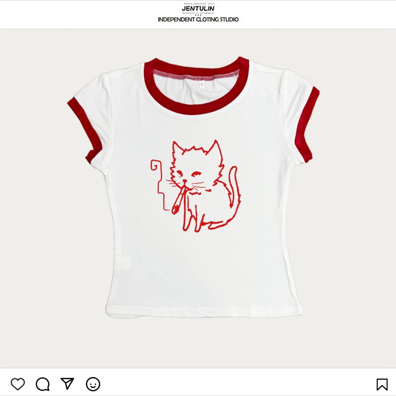 Koreański styl Y2k lata 90. Ba – Y2K Graphic Baby Tee Crop recenzja i cena