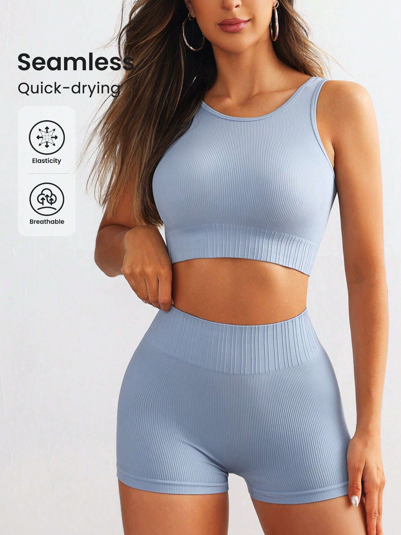 Damski Bezszwowy Prążkowany Ze – Seamless Ribbed Workout Tank Top recenzja i cena